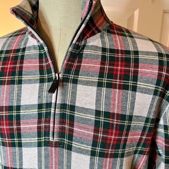 NWT Men's J.Crew Factory Sample Half Zip Tartan Plaid Pullover Shirt Size MEDIUM - Picture 2 of 4